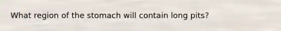 What region of the stomach will contain long pits?