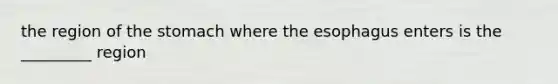 the region of the stomach where the esophagus enters is the _________ region