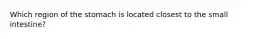 Which region of the stomach is located closest to the small intestine?