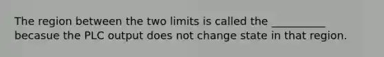 The region between the two limits is called the __________ becasue the PLC output does not change state in that region.