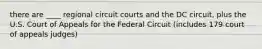 there are ____ regional circuit courts and the DC circuit, plus the U.S. Court of Appeals for the Federal Circuit (includes 179 court of appeals judges)