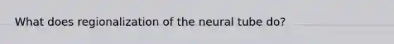 What does regionalization of the neural tube do?