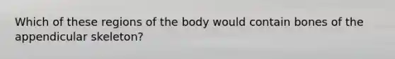 Which of these regions of the body would contain bones of the appendicular skeleton?