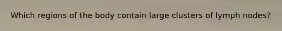 Which regions of the body contain large clusters of lymph nodes?
