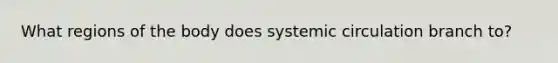 What regions of the body does systemic circulation branch to?