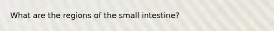 What are the regions of the small intestine?