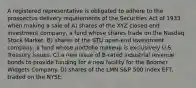 A registered representative is obligated to adhere to the prospectus delivery requirements of the Securities Act of 1933 when making a sale of A) shares of the XYZ closed-end investment company, a fund whose shares trade on the Nasdaq Stock Market. B) shares of the STU open-end investment company, a fund whose portfolio makeup is exclusively U.S. Treasury issues. C) a new issue of B-rated industrial revenue bonds to provide funding for a new facility for the Boomer Widgets Company. D) shares of the LMN S&P 500 index EFT, traded on the NYSE.