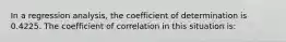 In a regression analysis, the coefficient of determination is 0.4225. The coefficient of correlation in this situation is: