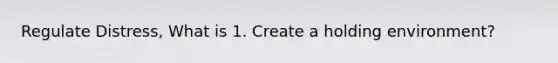 Regulate Distress, What is 1. Create a holding environment?