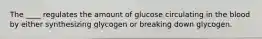 The ____ regulates the amount of glucose circulating in the blood by either synthesizing glycogen or breaking down glycogen.