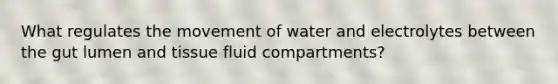 What regulates the movement of water and electrolytes between the gut lumen and tissue fluid compartments?