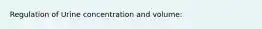 Regulation of Urine concentration and volume: