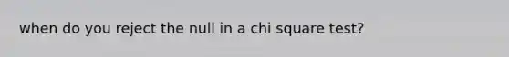 when do you reject the null in a chi square test?