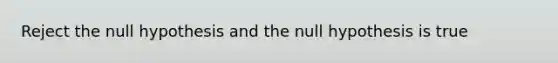 Reject the null hypothesis and the null hypothesis is true