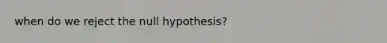 when do we reject the null hypothesis?