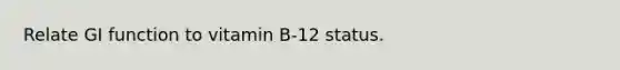 Relate GI function to vitamin B-12 status.