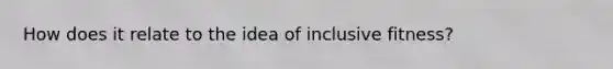 How does it relate to the idea of inclusive fitness?