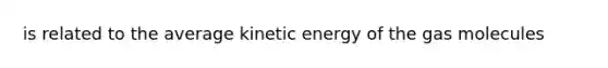 is related to the average kinetic energy of the gas molecules