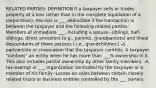 RELATED PARTIES: DEFINITION If a taxpayer sells or trades property at a loss (other than in the complete liquidation of a corporation), the loss is ___ deductible if the transaction is between the taxpayer and the following related parties: Members of immediate ___, including a spouse, siblings, half-siblings, direct ancestors (e.g., parents, grandparents) and lineal descendants of those persons ( i.e., grandchildren.) -A partnership or corporation that the taxpayer controls. A taxpayer "controls" an entity when he has more than ___% ownership in it. This also includes partial ownership by other family members. -A tax-exempt or ___ organization controlled by the taxpayer or a member of his family -Losses on sales between certain closely related trusts or business entities controlled by the ___ owners