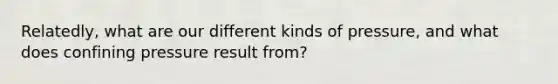 Relatedly, what are our different kinds of pressure, and what does confining pressure result from?