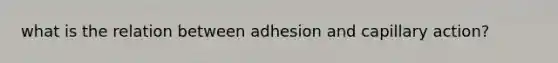 what is the relation between adhesion and capillary action?