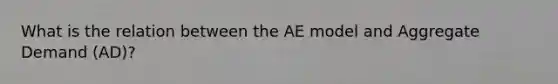 What is the relation between the AE model and Aggregate Demand (AD)?