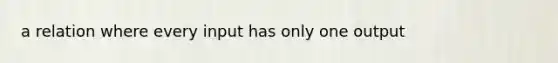 a relation where every input has only one output