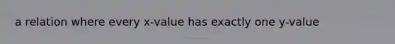 a relation where every x-value has exactly one y-value