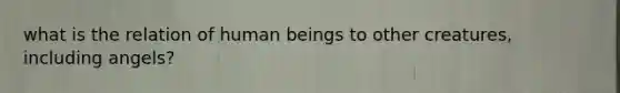what is the relation of human beings to other creatures, including angels?