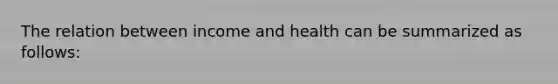 The relation between income and health can be summarized as follows: