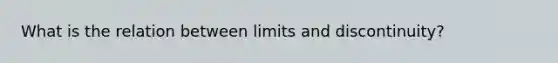 What is the relation between limits and discontinuity?