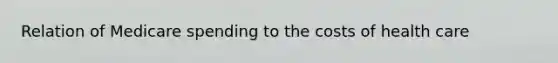 Relation of Medicare spending to the costs of health care