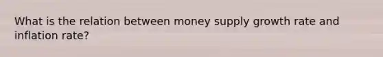 What is the relation between money supply growth rate and inflation rate?