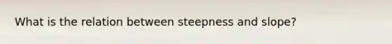 What is the relation between steepness and slope?