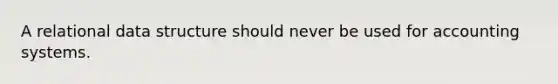 A relational data structure should never be used for accounting systems.