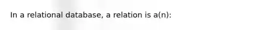 In a relational database, a relation is a(n):