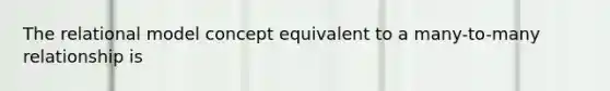 The relational model concept equivalent to a many-to-many relationship is