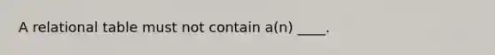 A relational table must not contain a(n) ____.