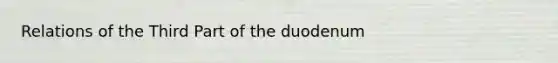 Relations of the Third Part of the duodenum