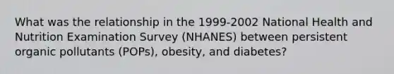 What was the relationship in the 1999-2002 National Health and Nutrition Examination Survey (NHANES) between persistent organic pollutants (POPs), obesity, and diabetes?