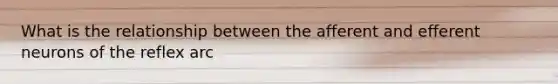 What is the relationship between the afferent and efferent neurons of the reflex arc