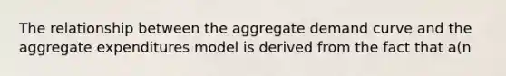 The relationship between the aggregate demand curve and the aggregate expenditures model is derived from the fact that a(n