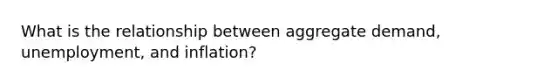 What is the relationship between aggregate demand, unemployment, and inflation?