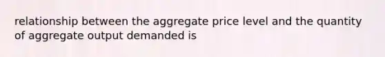 relationship between the aggregate price level and the quantity of aggregate output demanded is