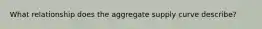 What relationship does the aggregate supply curve​ describe?