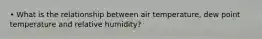 • What is the relationship between air temperature, dew point temperature and relative humidity?