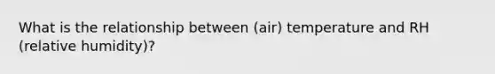 What is the relationship between (air) temperature and RH (relative humidity)?