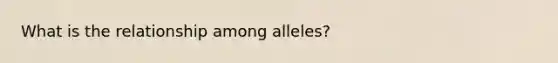 What is the relationship among alleles?