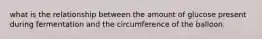 what is the relationship between the amount of glucose present during fermentation and the circumference of the balloon.