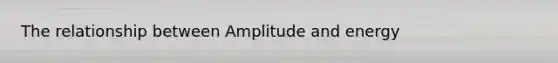 The relationship between Amplitude and energy